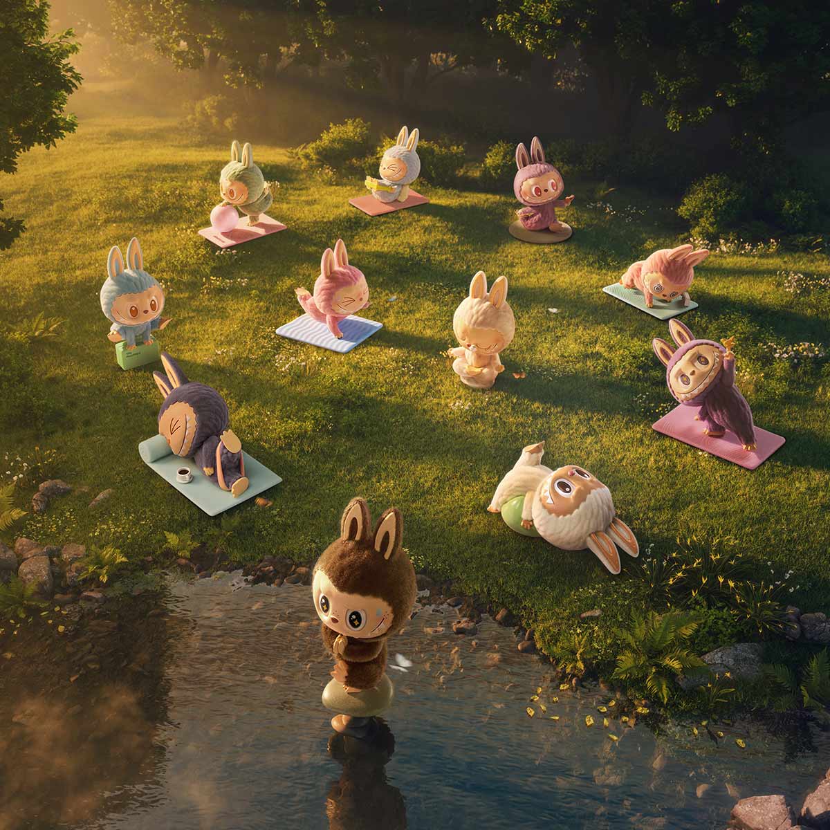 Figurine Labubu Yoga Coach – Série Lazy Yoga ( Edition Secrète )